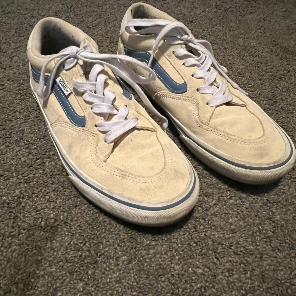 Vans Cream and Blue Sneakers with Classic Style